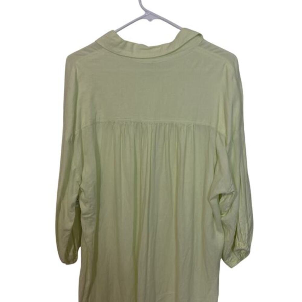YFB Young‎ Fabulous & Broke Lime Yellow Button Down Linen Blend Shirt Dress Sz S - Picture 8 of 10
